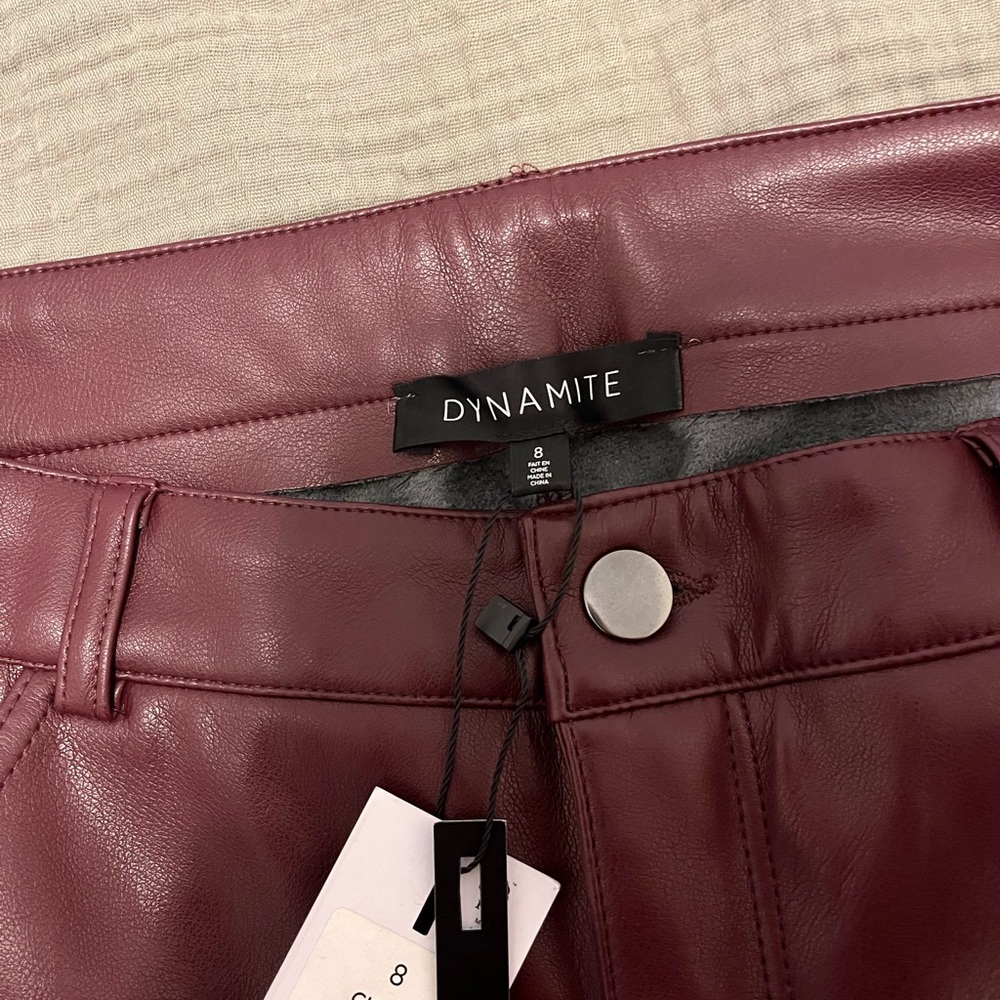 Dynamite Burgundy Straight Leg Pants - Picture 6 of 6